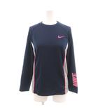 ナイキ NIKE 美品 ロンT Tシャツ M 紺 ネイビー クルーネック ロゴ /NL ■ECF007
