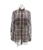 ポロジーンズ ラルフローレン POLO JEANS 美品 シアーシャツ S 青 ブルー チェック柄 レギュラーカラー 長袖 /NL ■ECF007
