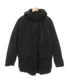 ユニクロ UNIQLO ロングコート キルティング ジップ付きポケット ジップアップ 黒 ブラック /OB ■ECF008