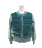 モンクレール MONCLER MAGLIA キルティング切替ダウンジャケット ニット ベロア 130cm スカイブルー リブニット 絹 シルク混 D29549450205 979CB /TQ ■GY80