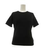 ランバン LANVIN 半袖ニット セーター クルーネック カシミヤ 無地 M 黒 ブラック /OB ■GY80