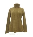 エスカーダ ESCADA 美品 長袖ニット セーター タートルネック アシンメトリー S 茶 ブラウン /OB ■GY80