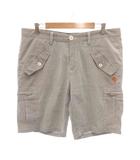 パーリーゲイツ PEARLY GATES ショートパンツ 7 グレー系 ストライプ柄 カーゴポケット /BJ ■ECF008