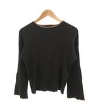 ザラ ZARA KNITWEAR 美品 セーター ニット リブ編み ラウンドネック 長袖 164 黒 ブラック /SJ ■ECF008