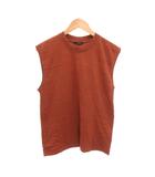 ジーナシス JEANASIS Tシャツ 無地 ノースリーブ ラウンドネック F 赤 レッド /IL ■ECF008