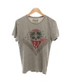 リプレイ REPLAY Tシャツ スカルプリント 半袖 クルーネック グレー /NL ■ECF009