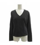 Tシャツ カットソー 2 グレー Vネック 長袖 ロンT 無地 /BJ ■ECG009