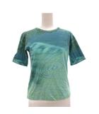 アニエスベーアンファン Agnes b. ENFANT 美品 Tシャツ カットソー 水面柄 ラウンドネック 半袖 10 緑 グリーン 黄 イエロー 青 ブルー /UU ■ECG009