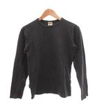 アヴィレックス AVIREX 美品 Tシャツ カットソー トップス リブ 無地 ラウンドネック 長袖 S グレー /UU ■ECG009