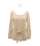 フィロソフィーディアルベルタフェレッティ PHILOSOPHY di ALBERTA FERRETTI ニット セーター ラウンドネック 長袖 ウエストリボン ベージュ /SJ ■ECG009