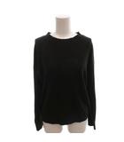 アズールバイマウジー AZUL by moussy ニット セーター S 黒 ブラック ラウンドネック 長袖 無地 /TL ■ECF009