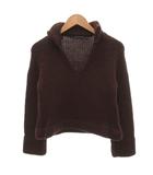 ループスバイロベルト イント ベルト loops BY ROBERT IN'T VELD 美品 ニット セーター Vネック 長袖 ウール 0 茶 ブラウン /SJ ■ECF009