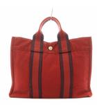 エルメス HERMES フールトゥPM ハンドバッグ キャンバス 赤 レッド /AN1 ■GY35 ■OH ■MT