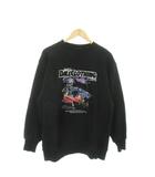 ダルクロージング DALL CLOTHING トレーナー スウェット クルーネック 長袖 プリント 裏起毛 XL 黒 ブラック /AO7 ■GY01