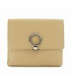 ブルガリ BVLGARI 財布 二つ折り レザー ロゴ クリップ シルバー金具 ベージュ /XZ ■GY12