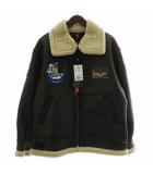アルファ ALPHA INDUSTRIES B-3 B3 パッチド フェイクムートン フライト ジャケット アウター 裏ボア ジップアップ 刺繍 ワッペン L 茶色 ブラウン TA1689-275 /XZ ■GY12