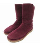 アグ UGG ムートン ショートブーツ 裏ボア 24cm ワインレッド ■GY12 /TZ