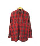ダブルアールエル RRL 90s 初期 三ツ星タグ フランネル シャツ ネルシャツ 厚手 コットン 長袖 チェック 総柄 M 赤 レッド /CK15 ■GY12