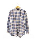 ダブルアールエル RRL 90s 初期 三つ星タグ ネルシャツ コットン レギュラー 長袖 ダブルポケット M 青 ブルー /CK5 ■GY12