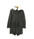 アルファ ALPHA INDUSTRIES モッズコートミリタリー ジップアップ フーディー ファー M 黒 ブラック /AO15 ■GY12