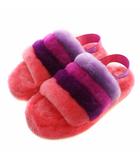 アグ UGG フッラフ イヤー スライド K FLUFF YEAH SLIDE サンダル ムートン オープントゥ ストラップ ロゴ US4 22.5cm ピンク 紫 パープル 1120075K /XZ ■GY19