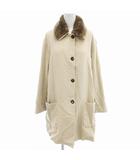 ロロピアーナ Loro Piana カシミヤ コート ステンカラー ミンクファー 毛皮 42 ベージュ /FF ■GY19