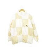  スチューデントアパシー Student Apathy 中綿ジャケット ダブルジップ スタンドカラー 刺繍 犬 ロゴ チェック 格子柄 総柄 M ベージュ /AH23 ■GY19