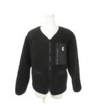 ヘリーハンセン HELLY HANSEN ファイバーパイルサーモカーディガン ボアジャケット ノーカラー ジップアップ ロゴ アウトドア WL 黒 ブラック HOE52053 /MN3 ■GY01