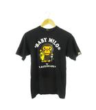アベイシングエイプ A BATHING APE Tシャツ クルーネック 丸首 半袖 プリント ベイビーマイロ 釣り S 黒 ブラック /CK13 ■GY01