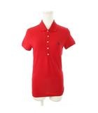 ポロ ラルフローレン POLO RALPH LAUREN ポロシャツ ロング丈 半袖 鹿の子 ロゴ刺繍 ゴルフ 小さいサイズ XS 赤 レッド /MN18 ■GY43