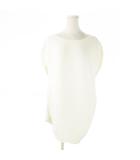イエナ IENA LA BOUCLE チュニック ニット ラウンドネック 半袖 アシンメトリー 白 ホワイト /AO18 ■GY43
