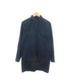  アトリエ ベトン ATELIER BETON シャツジャケット コーデュロイ ロング丈 フェイクレイヤード 紺 ネイビー /MN18 ■GY43