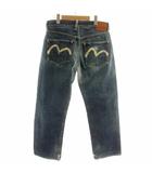 エヴィス EVISU デニムパンツ ジーンズ ジーパン Gパン カモメペイント レザーパッチ ボタンフライ 日本製 35 35 インディゴブルー /MP■GY03
