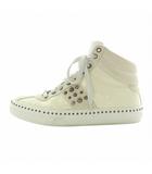 ジミーチュウ JIMMY CHOO スニーカー エナメル スエード ハイカット スタッズ 41 26cm 白 ホワイト /XZ ■GY19