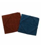 エルメス HERMES ラビリンス ハンドタオル 2枚セット Hロゴ 32×32 茶色 ブラウン 青 ブルー 101299M-07 /XZ ■OH ■GY19