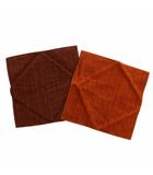 エルメス HERMES ラビリンス ハンドタオル 2枚セット Hロゴ 32×32 茶色 ブラウン オレンジ 101299M-08 /XZ ■OH ■GY19