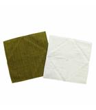 エルメス HERMES ラビリンス ハンドタオル 2枚セット Hロゴ 32×32 緑 グリーン 白 ホワイト 101299M-10 /XZ ■OH ■GY19