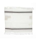 エルメス HERMES カレ タオル タオルハンカチ ハンドタオル パイル フリンジ ラバーロゴ ライン 白 ホワイト 黒 ブラック /MN10 ■GY19