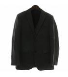 バーバリーブラックレーベル BURBERRY BLACK LABEL スーツ テーラードジャケット ベスト 2点セット ウール シルク混 シングル 2B 背抜き 肩パッド サイドベンツ ストライプ 90-74-165 36R S グレー /XZ ■GY18