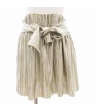 イザベル マラン エトワール ISABEL MARANT ETOILE プリーツ スカート イージー ミニ リボンベルト 38 シルバーカラー /GV ■GY19