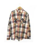 ファイブブラザー FIVE BROTHER 80s 青茶タグ ヴィンテージ TALLMAN ネルシャツ 長袖 コットン チェック 総柄 XL 白 アイボリー /AO12 ■GY01