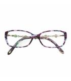 ティファニー TIFFANY & CO. 眼鏡 メガネ 度入り セルフレーム スクエア べっ甲柄 ラインストーン ロゴ 54□15-135 紫 パープル シルバー色 TF 2050-B /XZ ■OH ■GY19