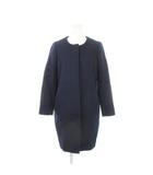 ドゥーズィエムクラス DEUXIEME CLASSE STANDARD SUPPLY ノーカラーコート 比翼 ウール 36 S 紺 ネイビー /AH16 ■GY19