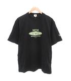 エムシーエム MCM 美品 Tシャツ クルーネック ロゴ プリント 半袖 L 黒 ブラック /AE ■GY19