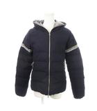 デュベティカ DUVETICA RARIADE ダウンジャケット フーディ ダブルジップ ライン 異素材 ウール 42 L 紺 ネイビー /MN11 ■GY44