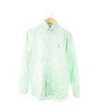 ラルフローレン RALPH LAUREN ワイシャツ Yシャツ ボタンダウン 長袖 コットン ワンポイント ポニーロゴ刺繍 14.5 S 緑 ミントグリーン /AO9 ■GY44