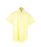 NON-IRON ワイシャツ Yシャツ ボタンダウン 半袖 コットン ポニーロゴ刺繍 14.5 S 黄 イエロー /AO16 ■GY44