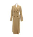 スポーツマックス マックスマーラ SPORT MAX トレンチ コート ロング ダブル プリーツ 34 ベージュ /UO ■GY19