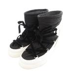 モンクレール MONCLER インソラックス ブーツ ナイロン レースアップ パテントレザー エナメル 37 24 黒 ブラック 白 ホワイト /UO ■GY19