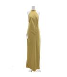 ビーシービージーマックスアズリア BCBGMAXAZRIA タグ付きノースリーブ ホルターネック ロングイブニングドレス Sleeveless Halter Neck Long Evening Dress 2 マスタード ホルターネック バックリボン /GV ■GY19